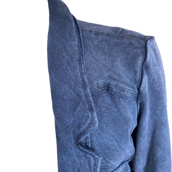 Testimony women's size small blue french terry open front blazer jacket pockets - Picture 4 of 7